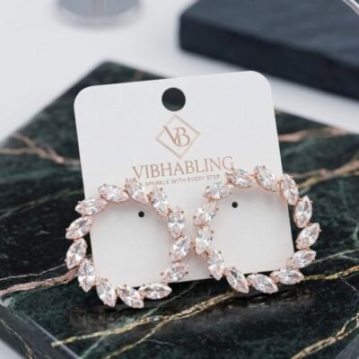 Circle shape big diamond earrings DSTUDS11
