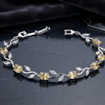 Gold plated antitarnish bracelets TULIPSILVERYELLOW