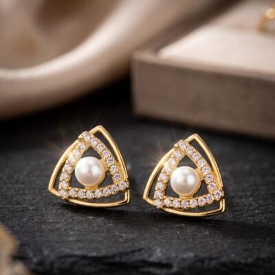 Copper  diamond earrings ATE1150