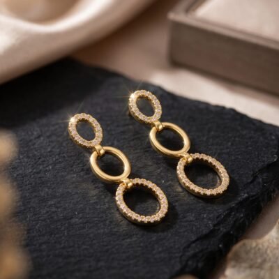 Copper  diamond earrings ATE1152