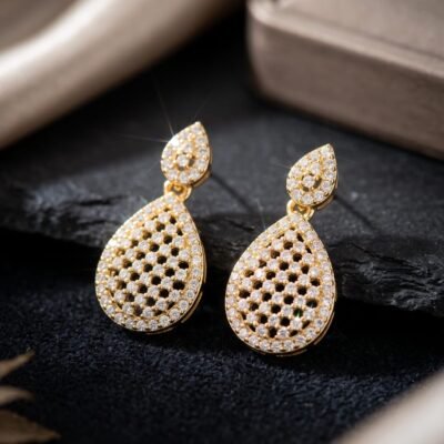 Copper  diamond earrings ATE1154