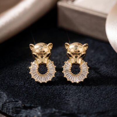 Copper  diamond earrings ATE1155