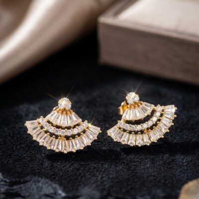 Copper  diamond earrings ATE1160
