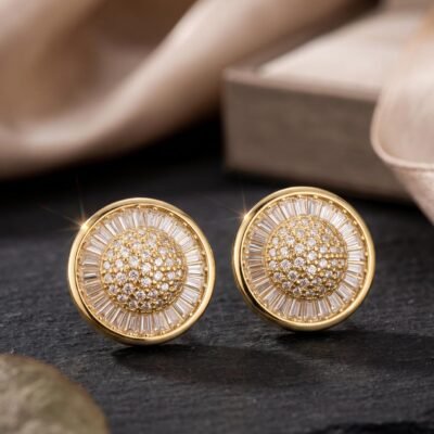 Copper  diamond earrings ATE1168