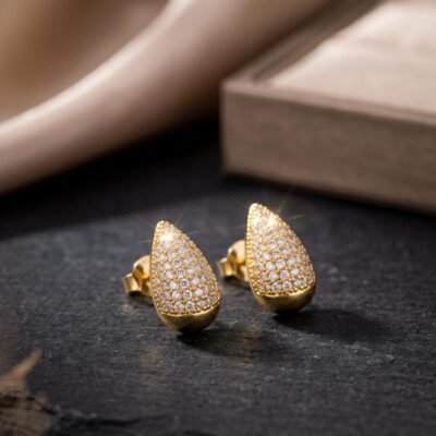 Copper  diamond earrings ATE1170