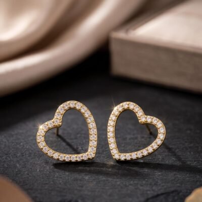 Copper  diamond earrings ATE1175