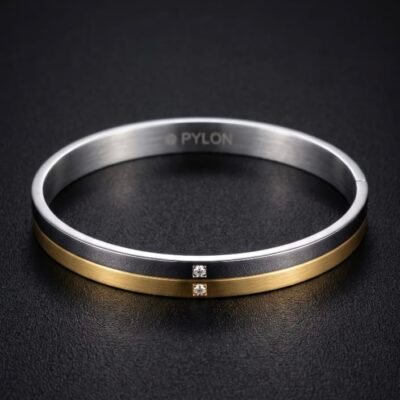 2.6 regular size dual tone with diamond antitarnish kada ATK1614