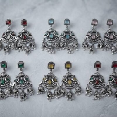 Oxidised  unique navratri earrings OXC227